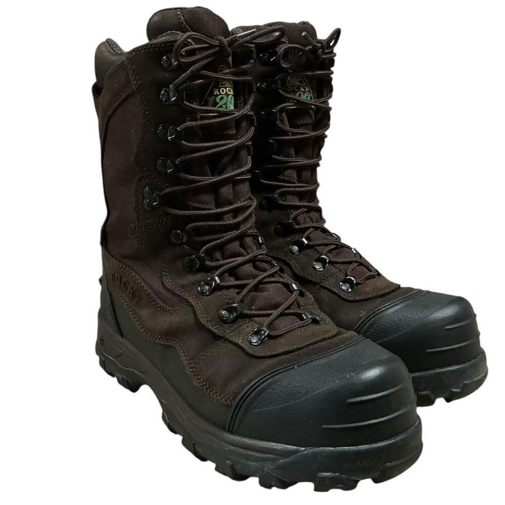 Rocky Boots Mens 10 Brown 12" Blizzard Stalker 1200G Insulated Water Resistant